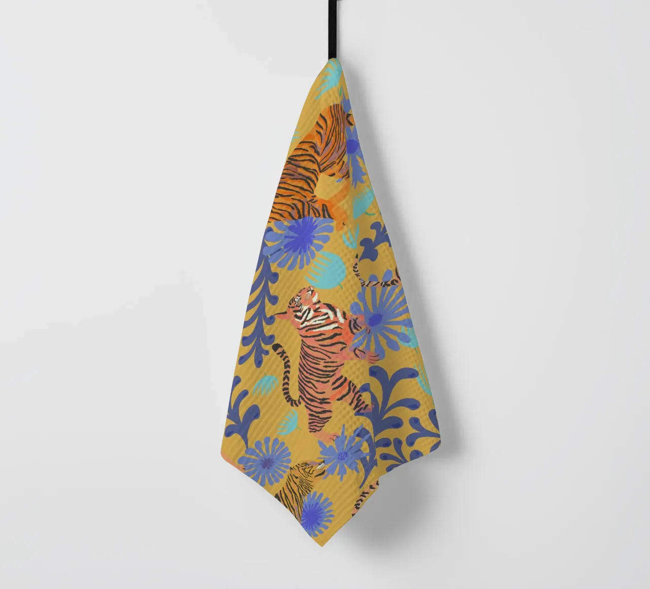 Tigres sauvages dans la moutarde torchon de nina leth