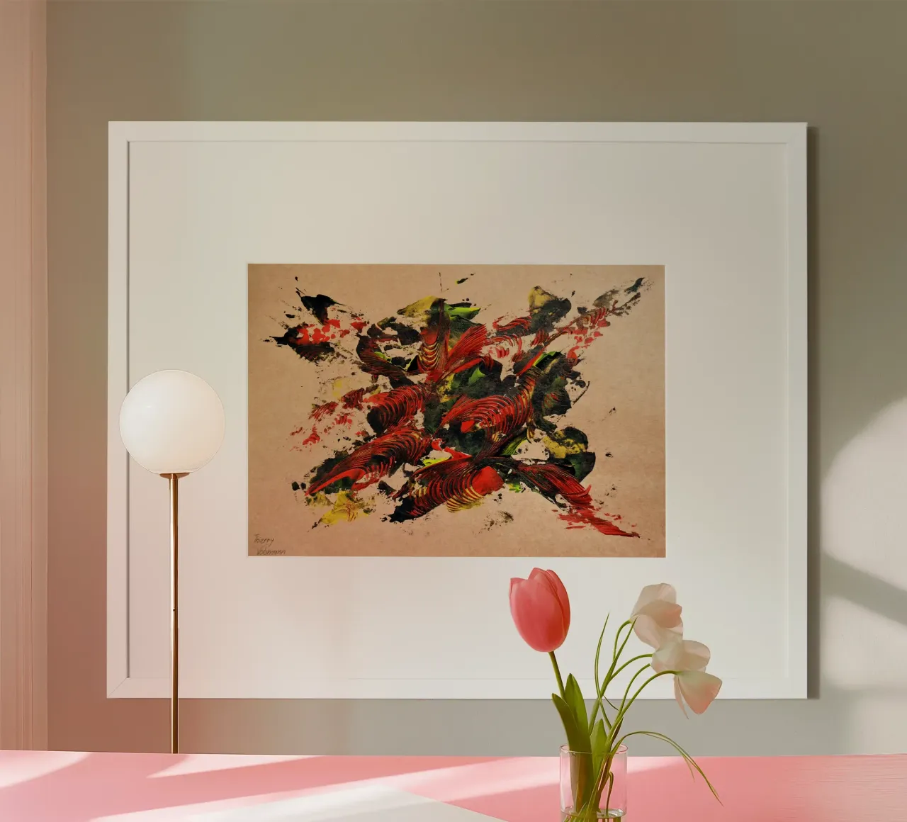 NATURAL STYLE 31 poster con telaio in alluminio da Thierry Vobmann Abstract painting