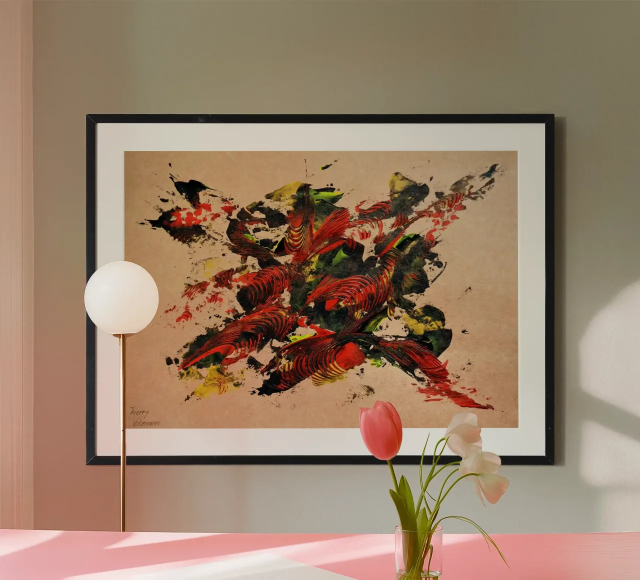 NATURAL STYLE 31 poster con telaio in alluminio da Thierry Vobmann Abstract painting