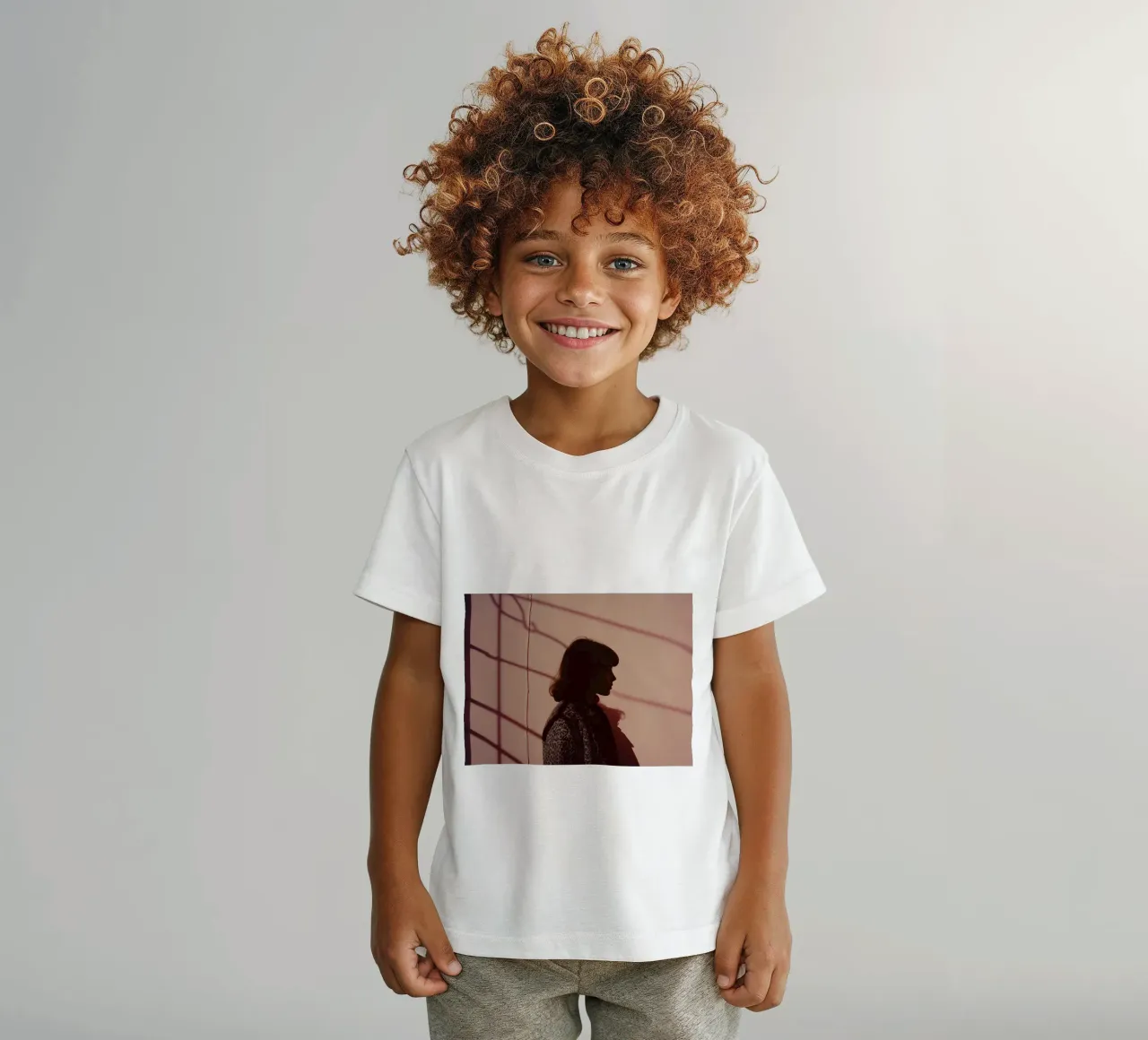 silhouette of a girl wearing a winter leopard coat kids t-shirt by serinae