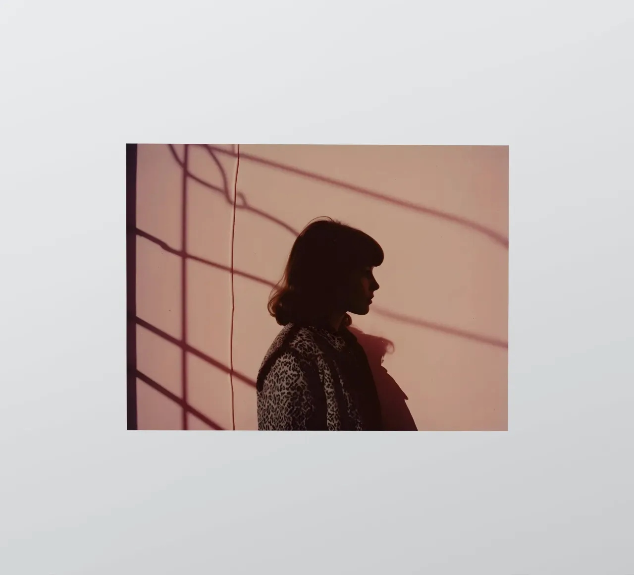 silhouette of a girl wearing a winter leopard coat sticker by serinae