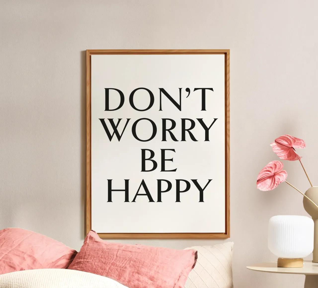 DON'T WORRY BE HAPPY alluminio dibond da Katja Stehle Design