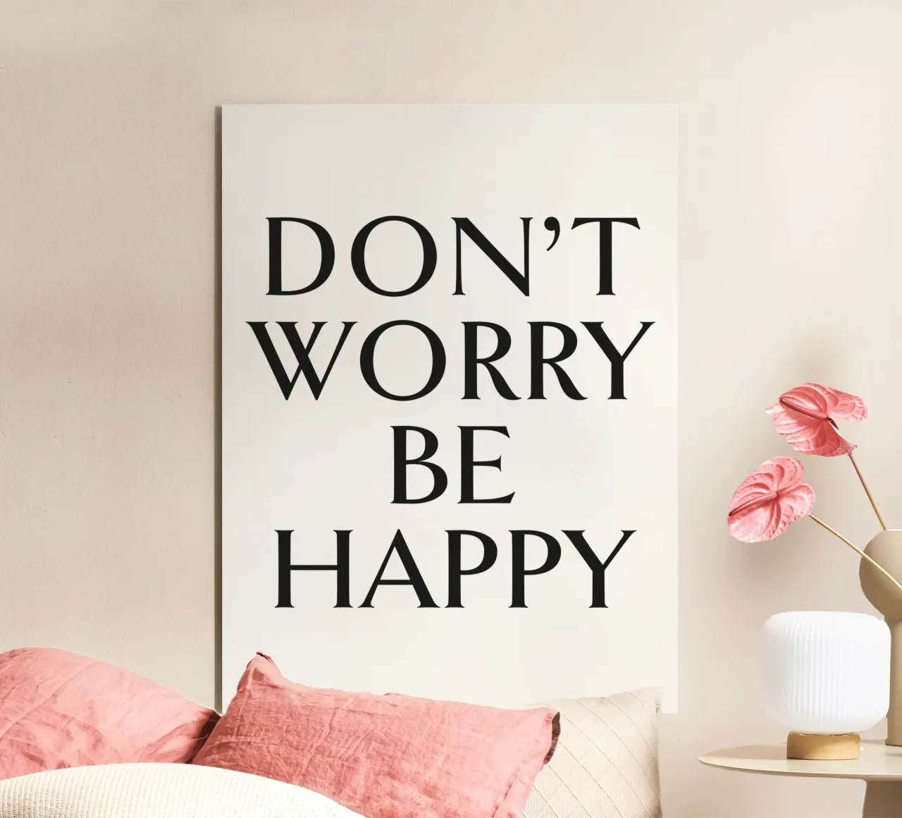 DON'T WORRY BE HAPPY alluminio dibond da Katja Stehle Design