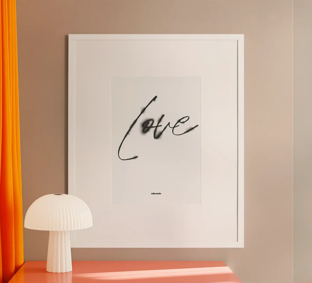 Lo stile dell'inchiostro dell'amore poster con telaio in plastica da Brillo Studio