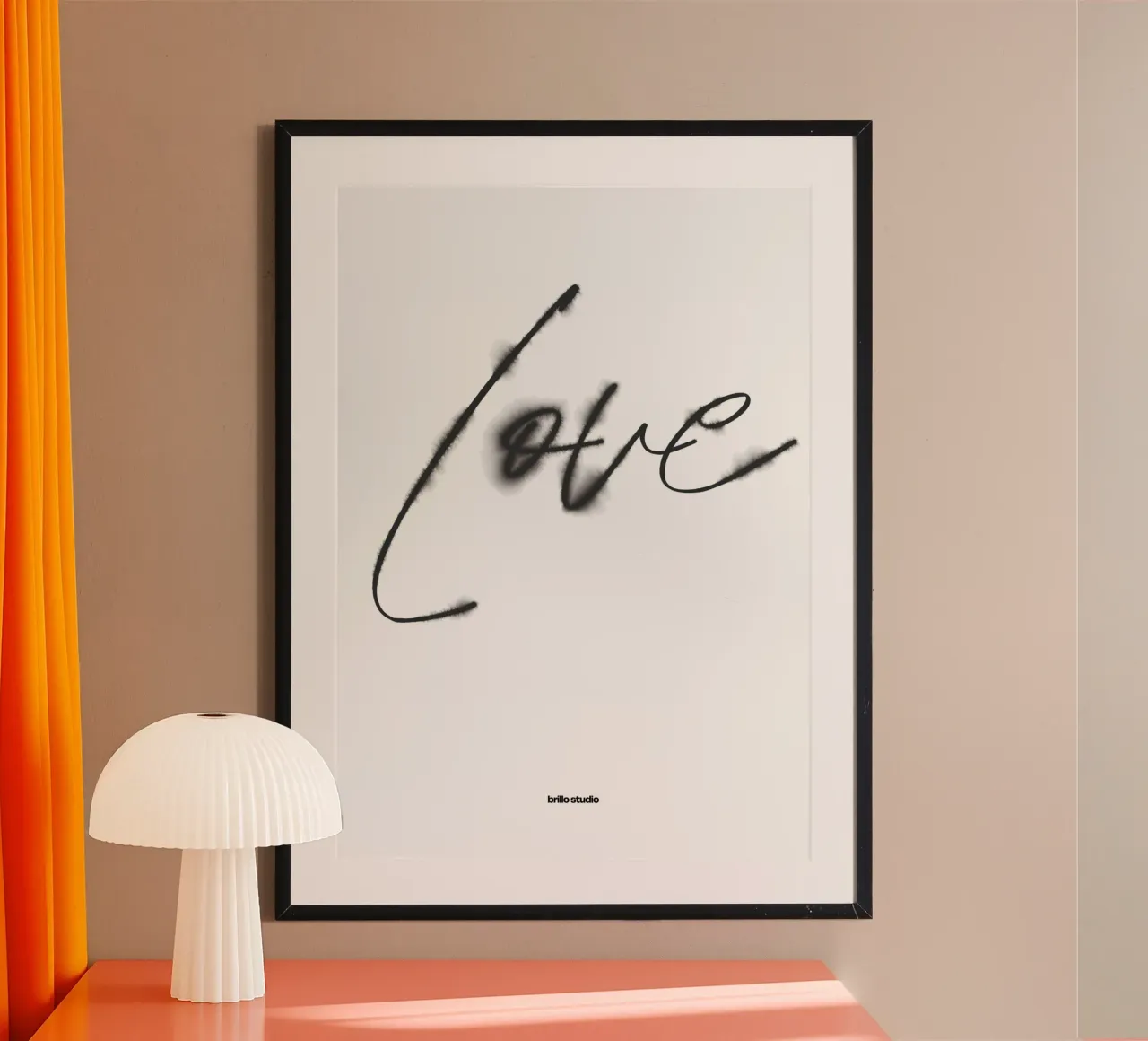 Lo stile dell'inchiostro dell'amore poster con telaio in plastica da Brillo Studio