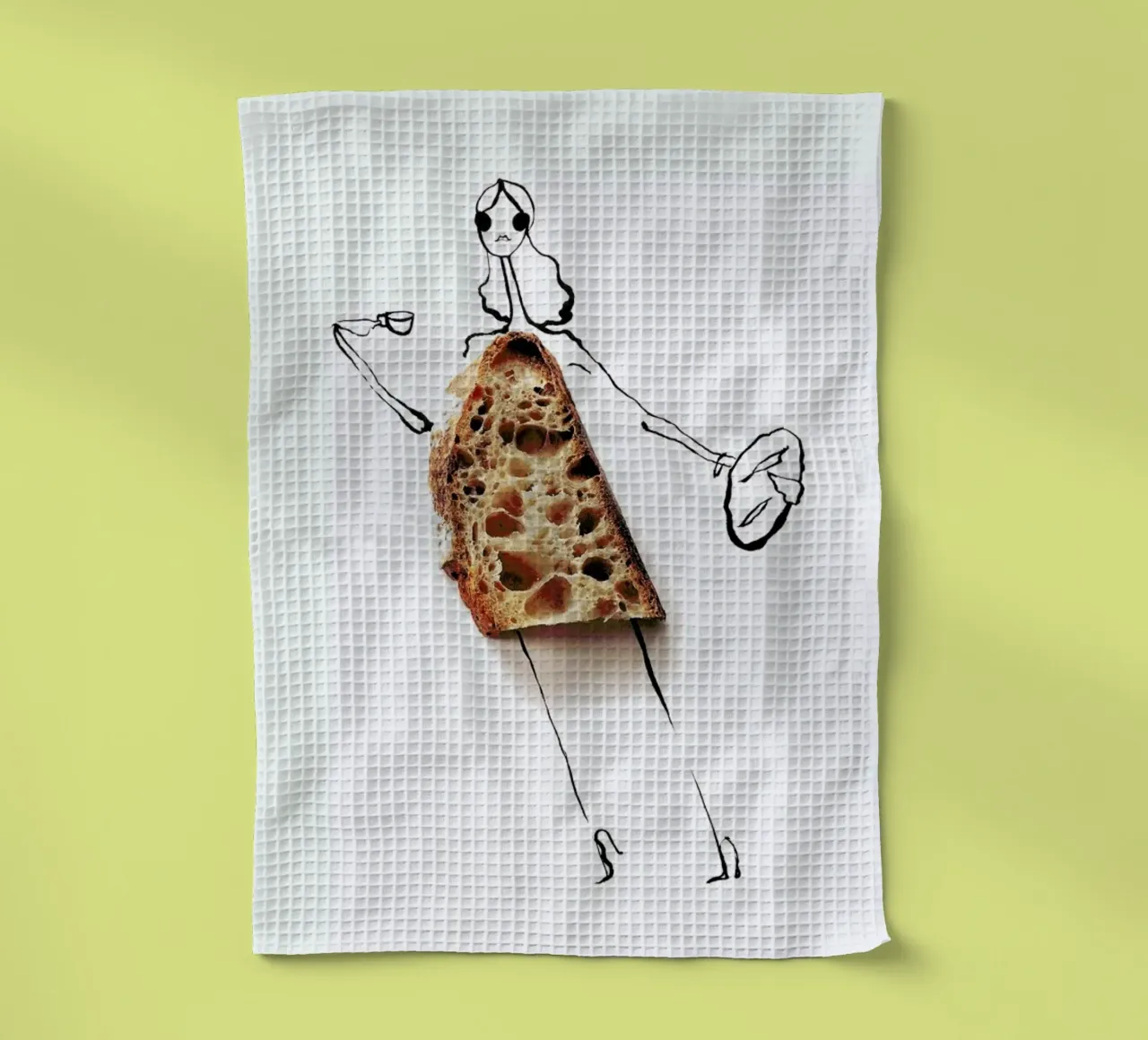 Tartine tea towel by Gretchen Roehrs
