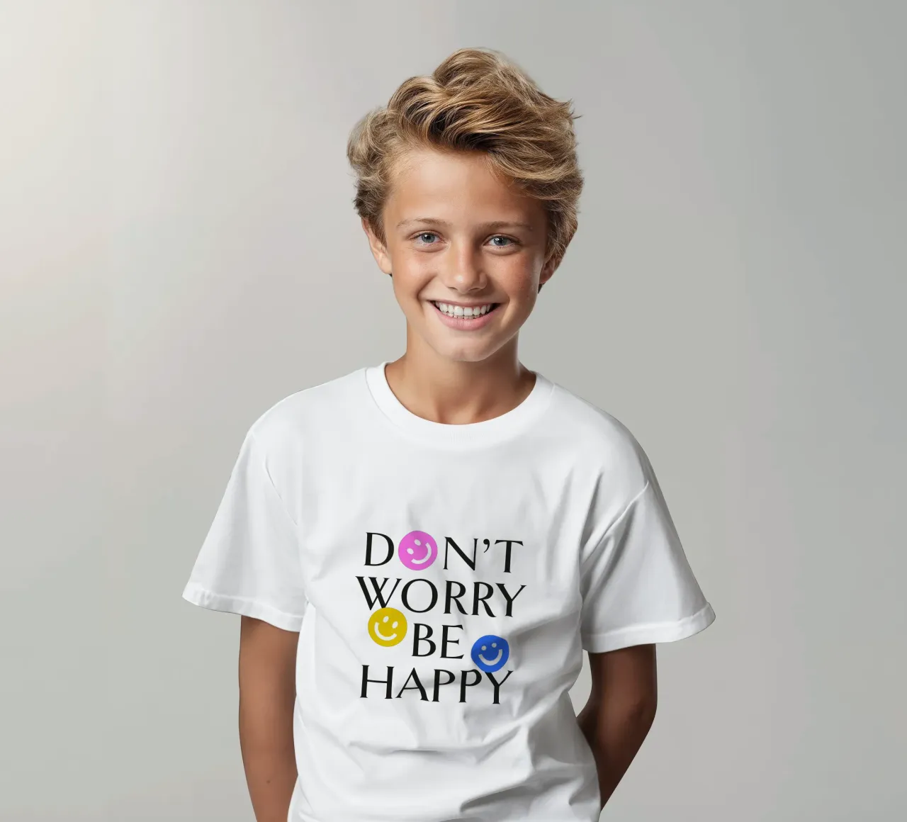 DON'T WORRY BE HAPPY :) t-shirt enfant de Katja Stehle Design
