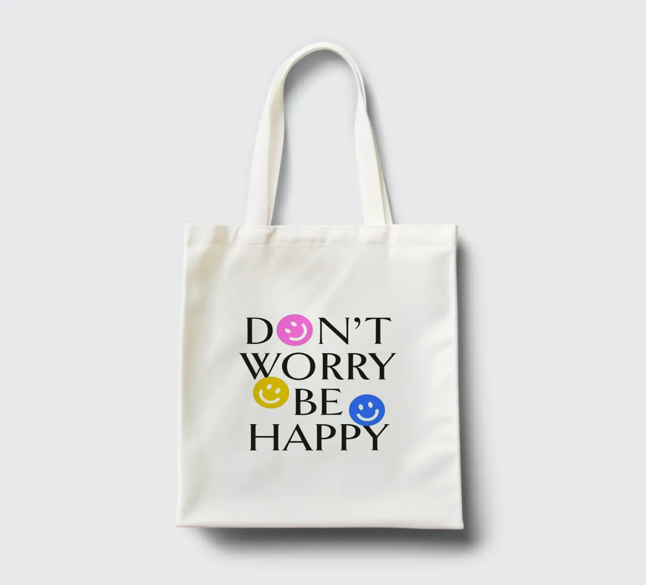 DON'T WORRY BE HAPPY :) borsa in juta da Katja Stehle Design