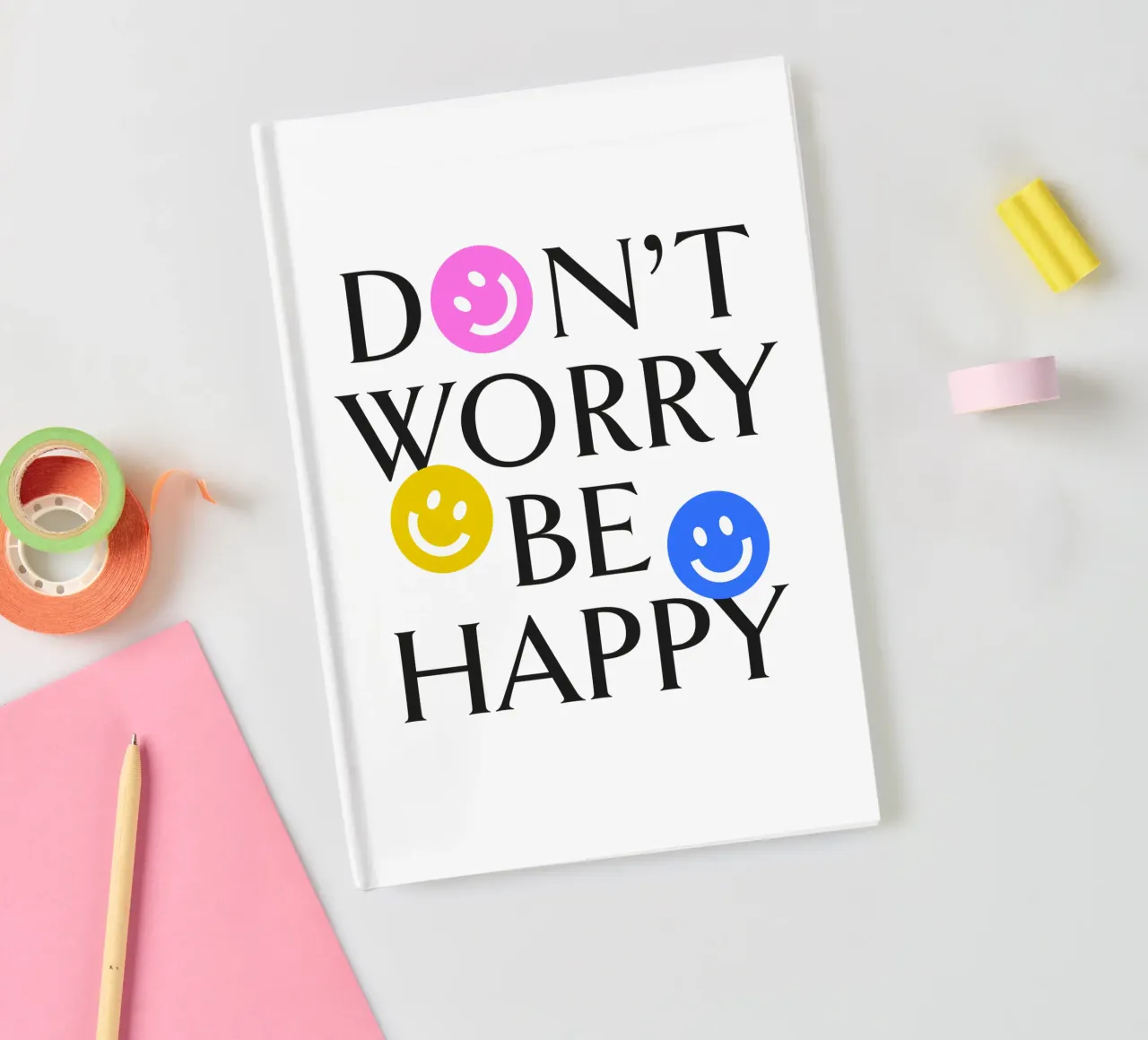 DON'T WORRY BE HAPPY :) carnet de notes de Katja Stehle Design