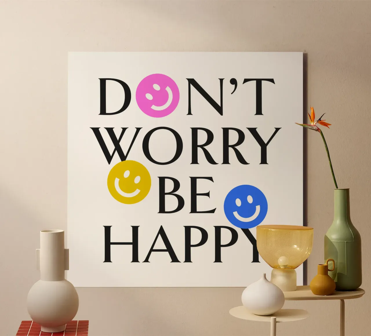 DON'T WORRY BE HAPPY :) alluminio dibond da Katja Stehle Design