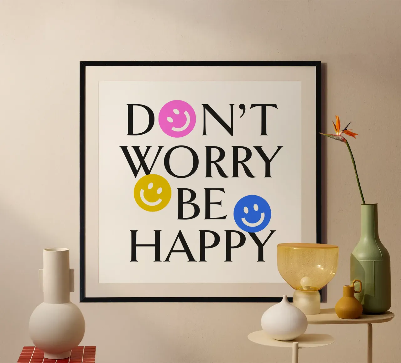 DON'T WORRY BE HAPPY :) carta hahnemühle da Katja Stehle Design