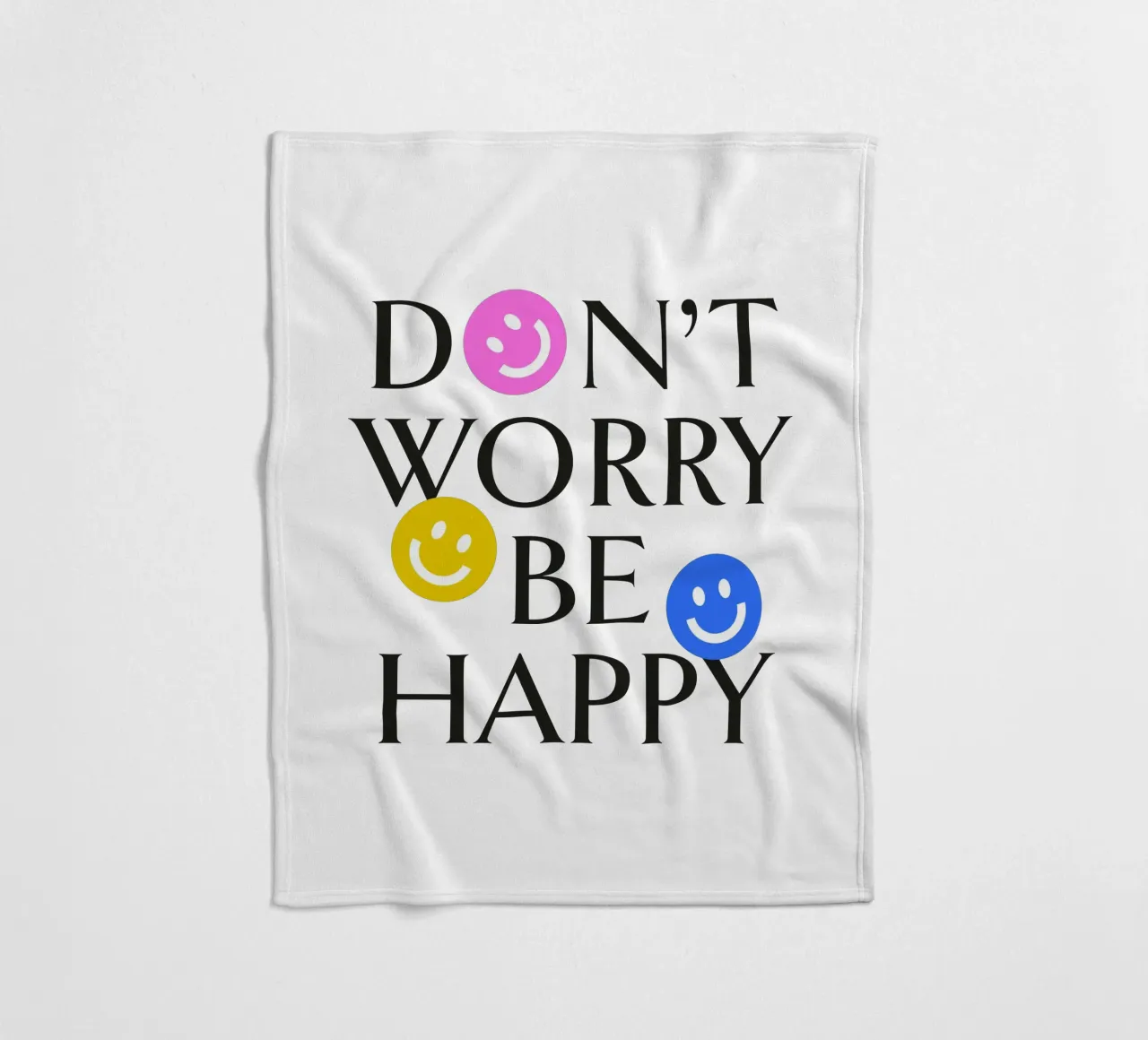 DON'T WORRY BE HAPPY :) coperta in pile da Katja Stehle Design