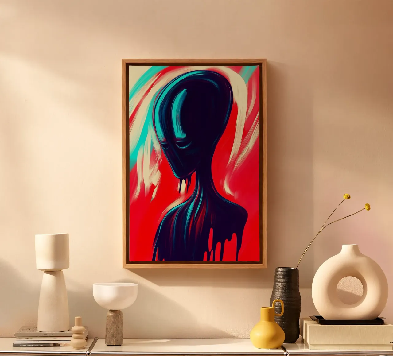 Melting thoughts canvas with Floater frame by melipo-art