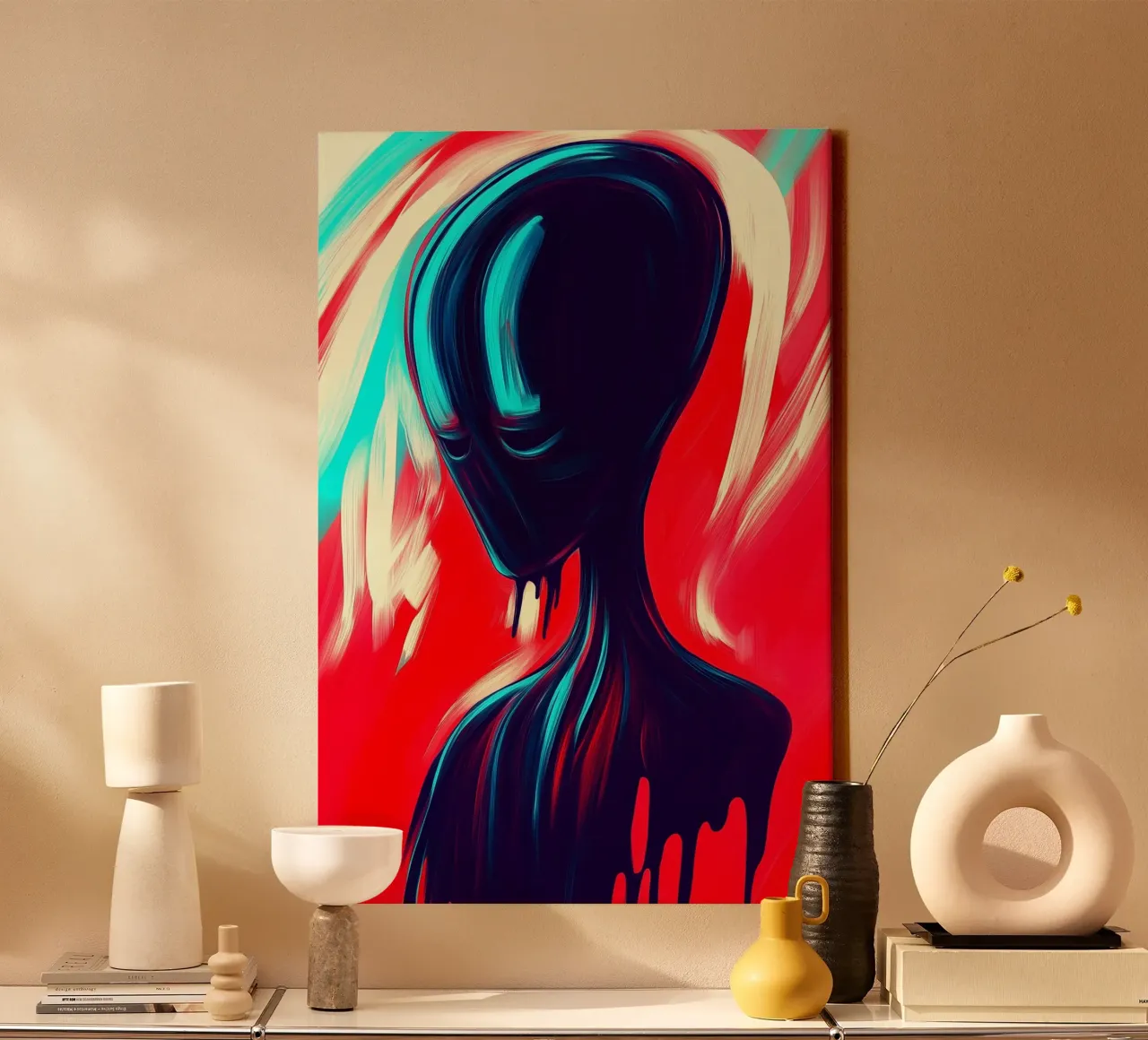 Melting thoughts canvas with Floater frame by melipo-art