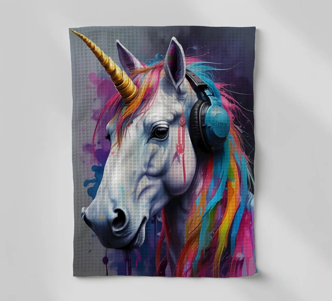 Licorne avec écouteurs torchon de MakArena