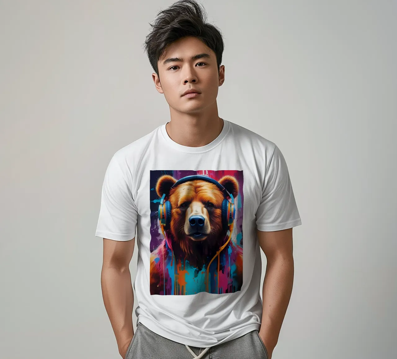 Orso con cuffie t-shirt da MakArena