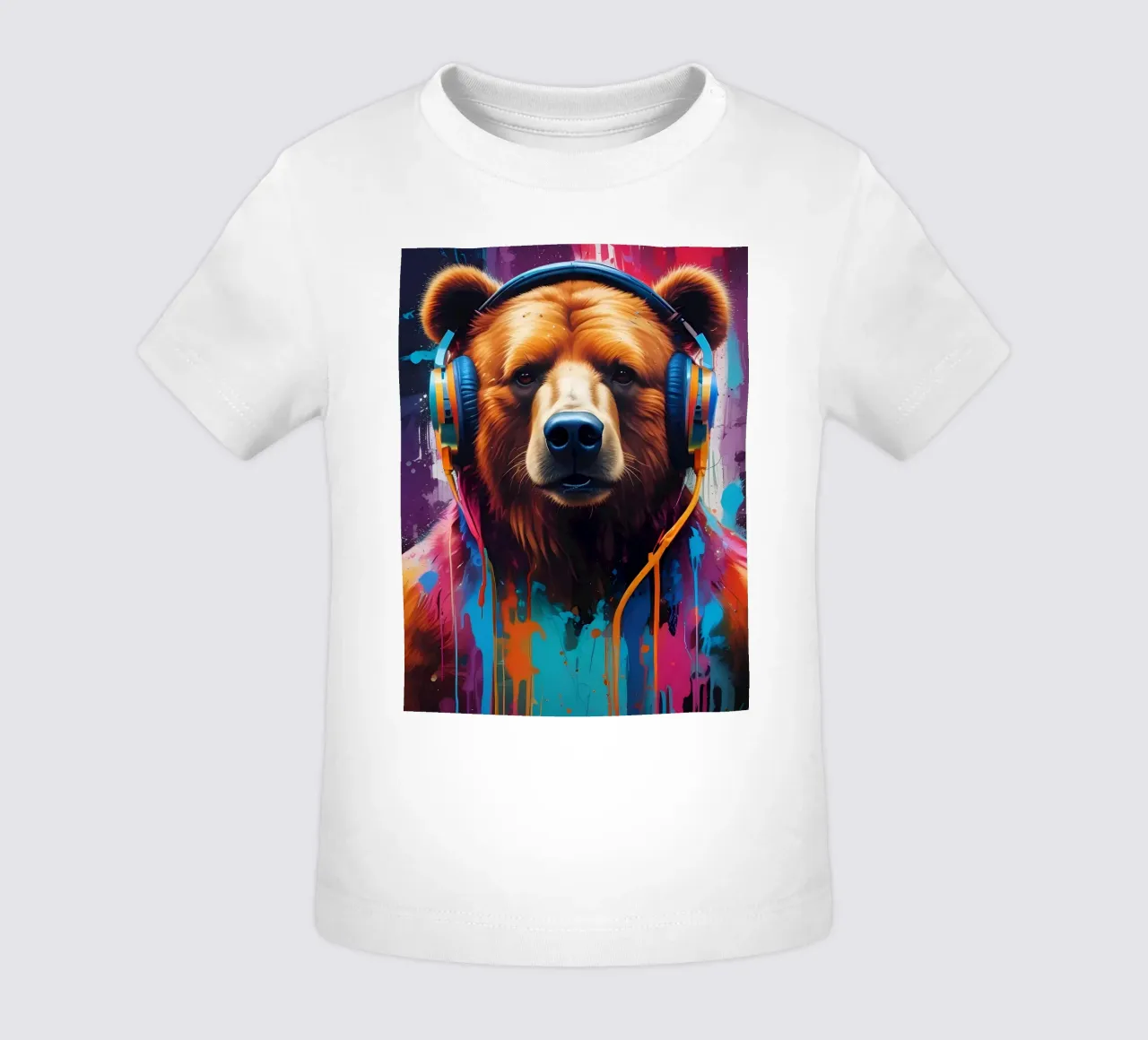Orso con cuffie maglietta neonato da MakArena