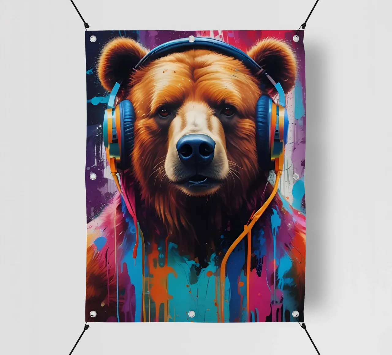 Orso con cuffie telo in pvc da MakArena