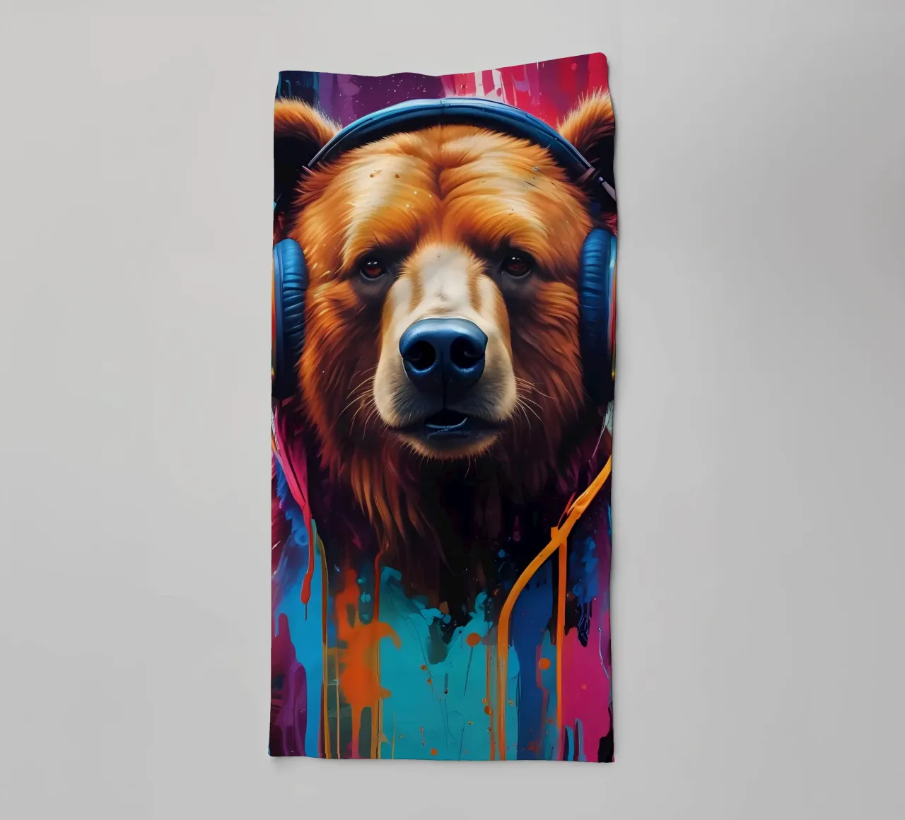 Orso con cuffie asciugamano da bagno da MakArena