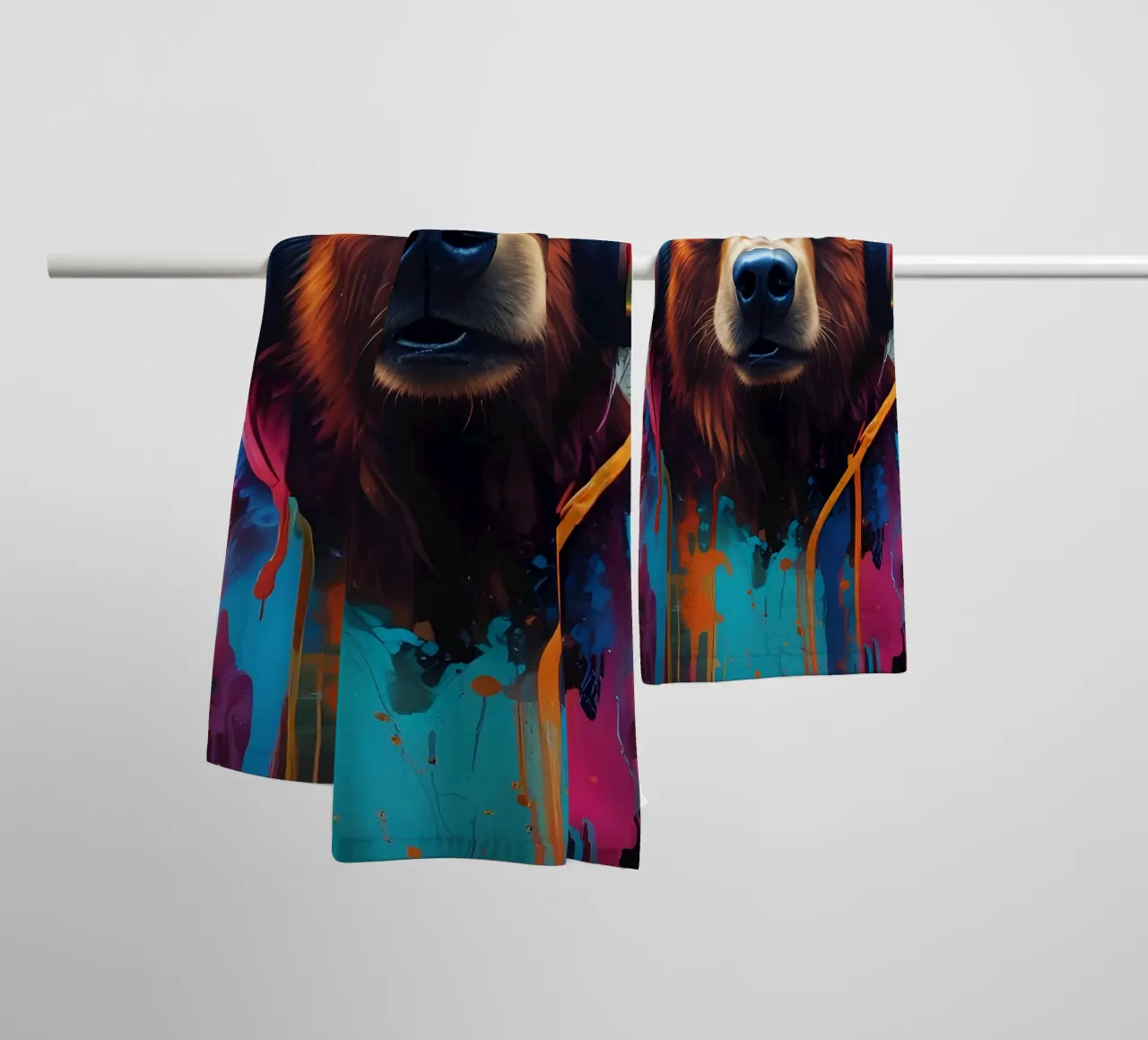 Orso con cuffie asciugamano da bagno da MakArena