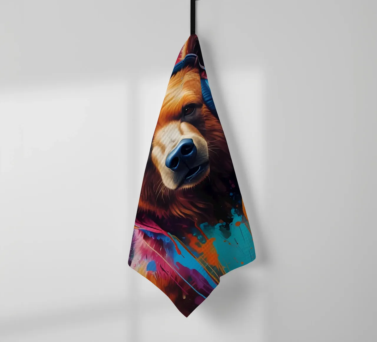 Orso con cuffie canovaccio da cucina da MakArena