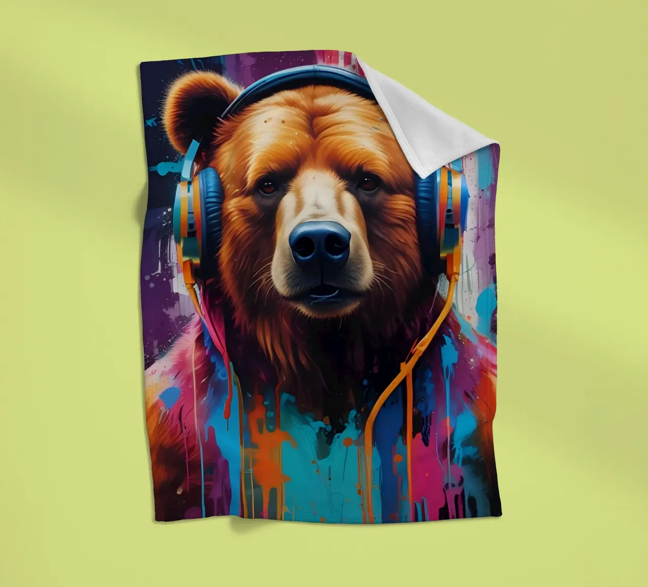 Orso con cuffie coperta in pile da MakArena