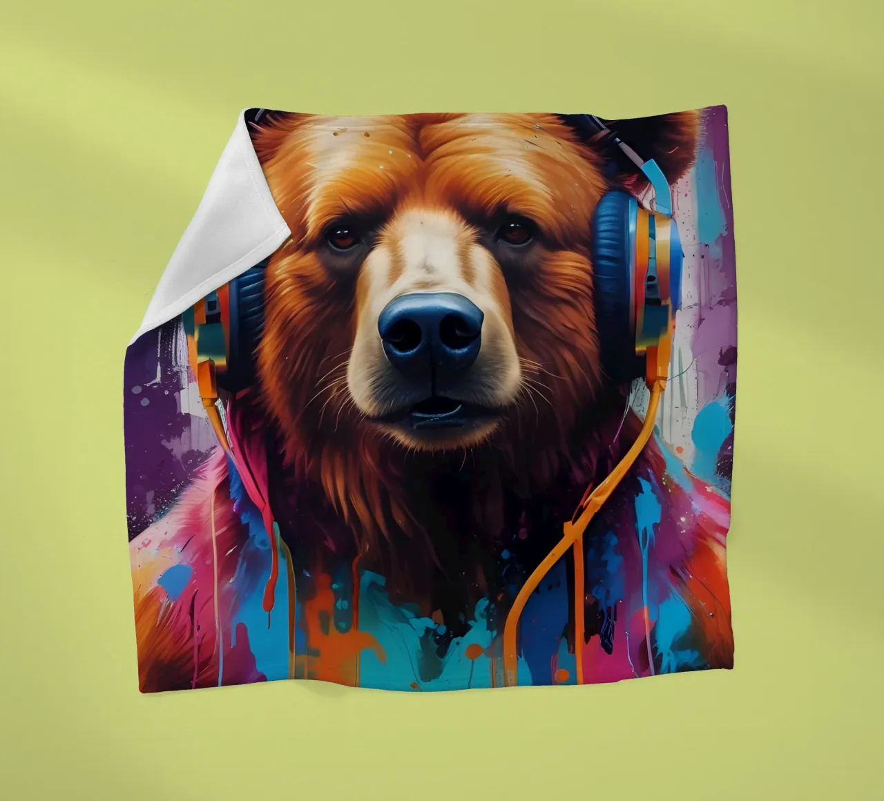 Orso con cuffie coperta in pile da MakArena