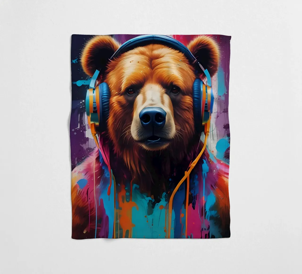Orso con cuffie coperta in pile da MakArena