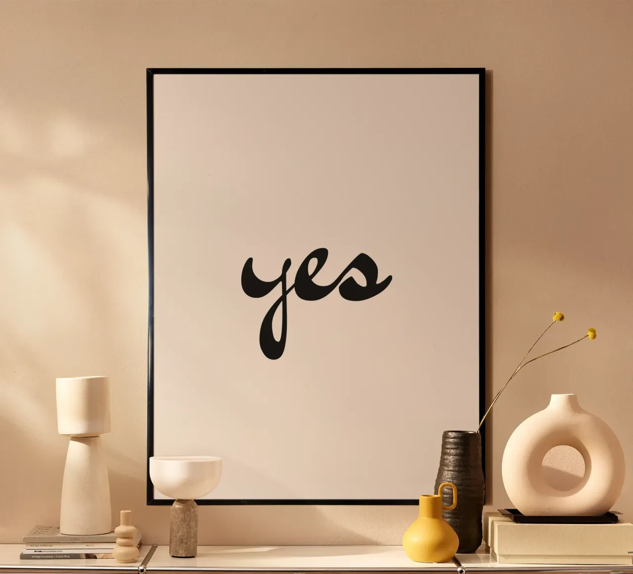 yes poster con telaio in alluminio da Katja Stehle Design