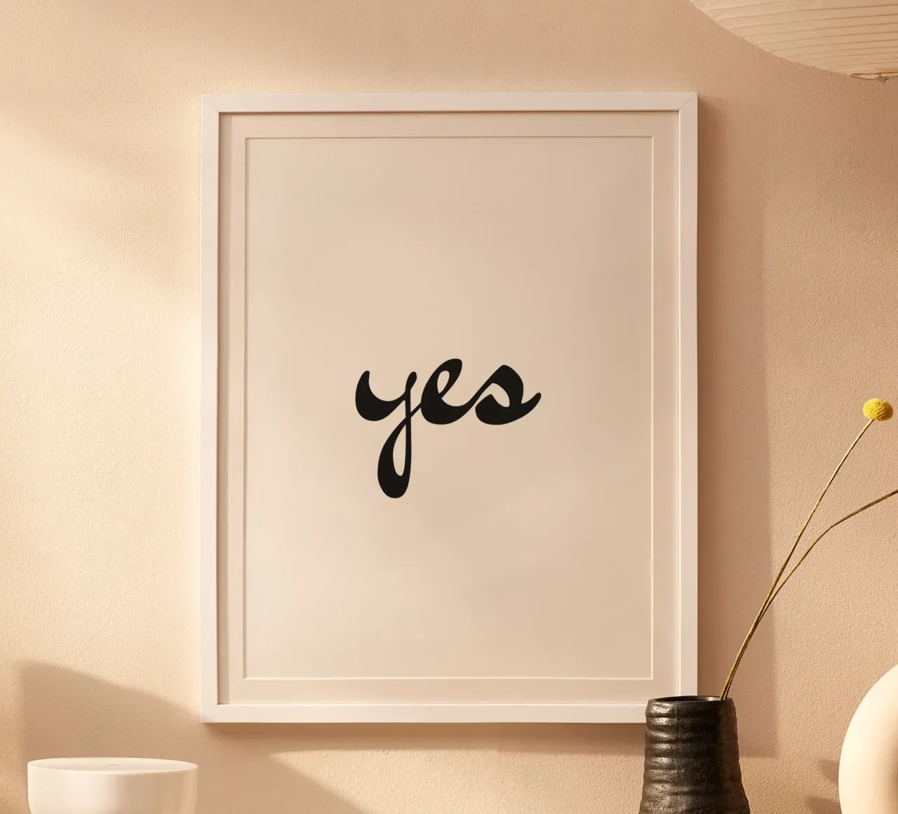 yes poster con telaio in alluminio da Katja Stehle Design
