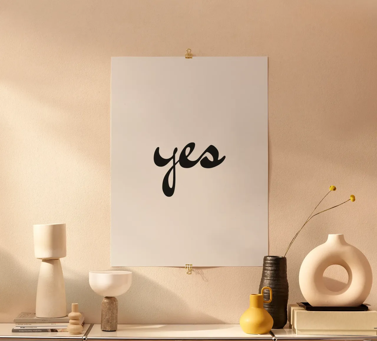 yes poster con telaio in alluminio da Katja Stehle Design