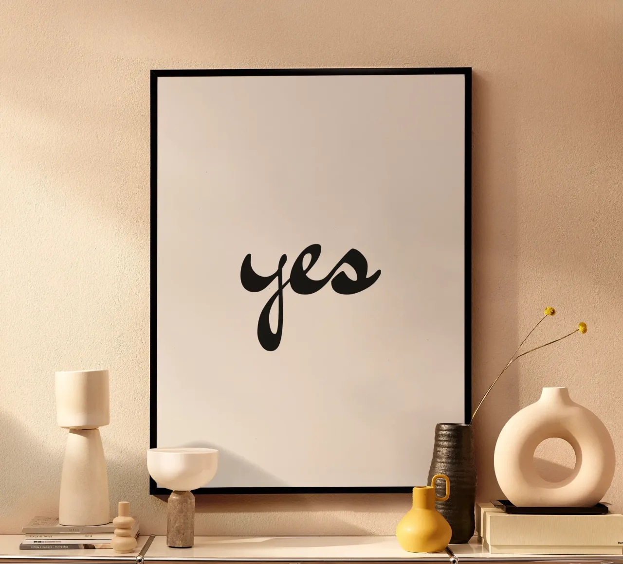 yes poster con telaio in alluminio da Katja Stehle Design
