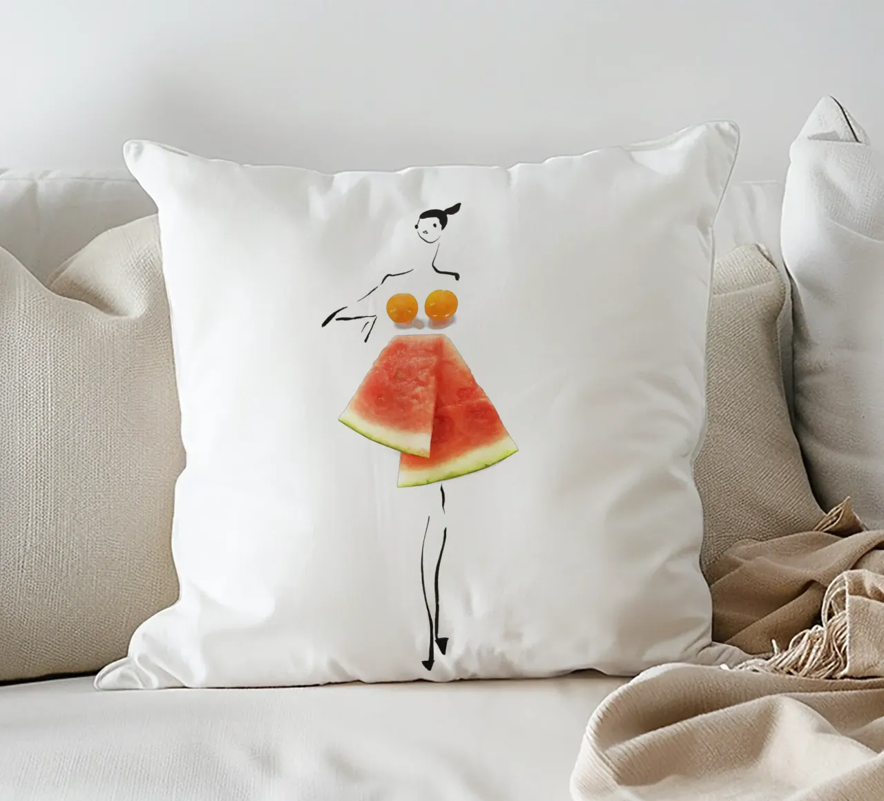 Melons & Tomatoes cuscino da Gretchen Roehrs