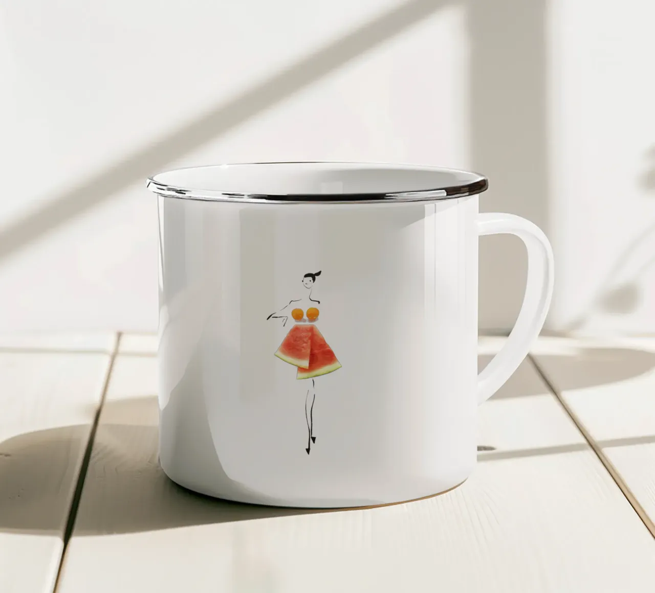 Melons & Tomatoes tazza in smalto da Gretchen Roehrs