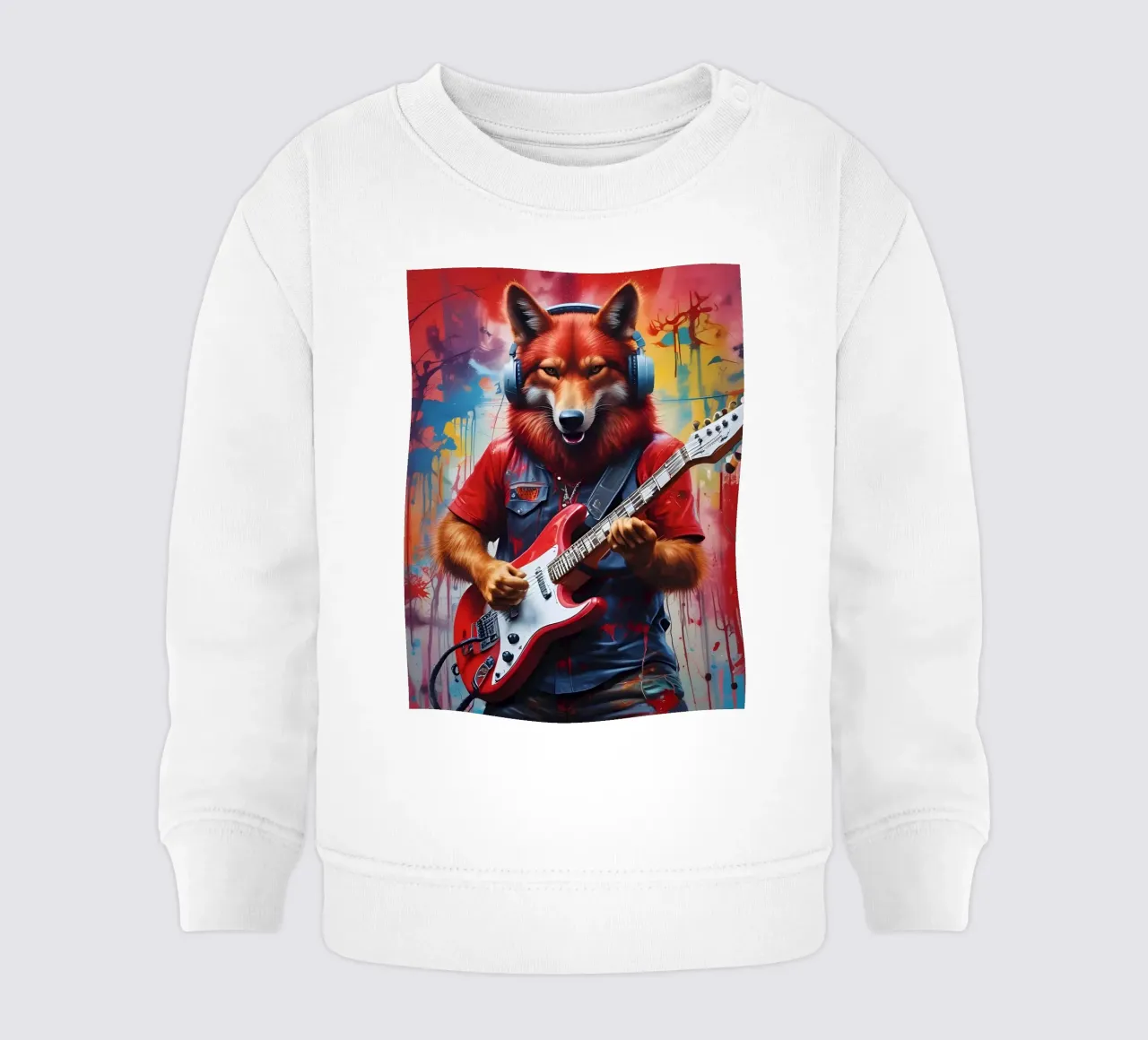 Lupo Rosso suona la chitarra felpa neonato da MakArena