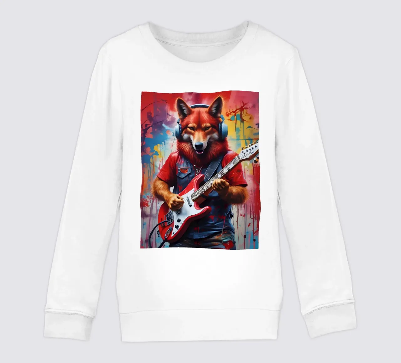 Lupo Rosso suona la chitarra felpa bambino da MakArena