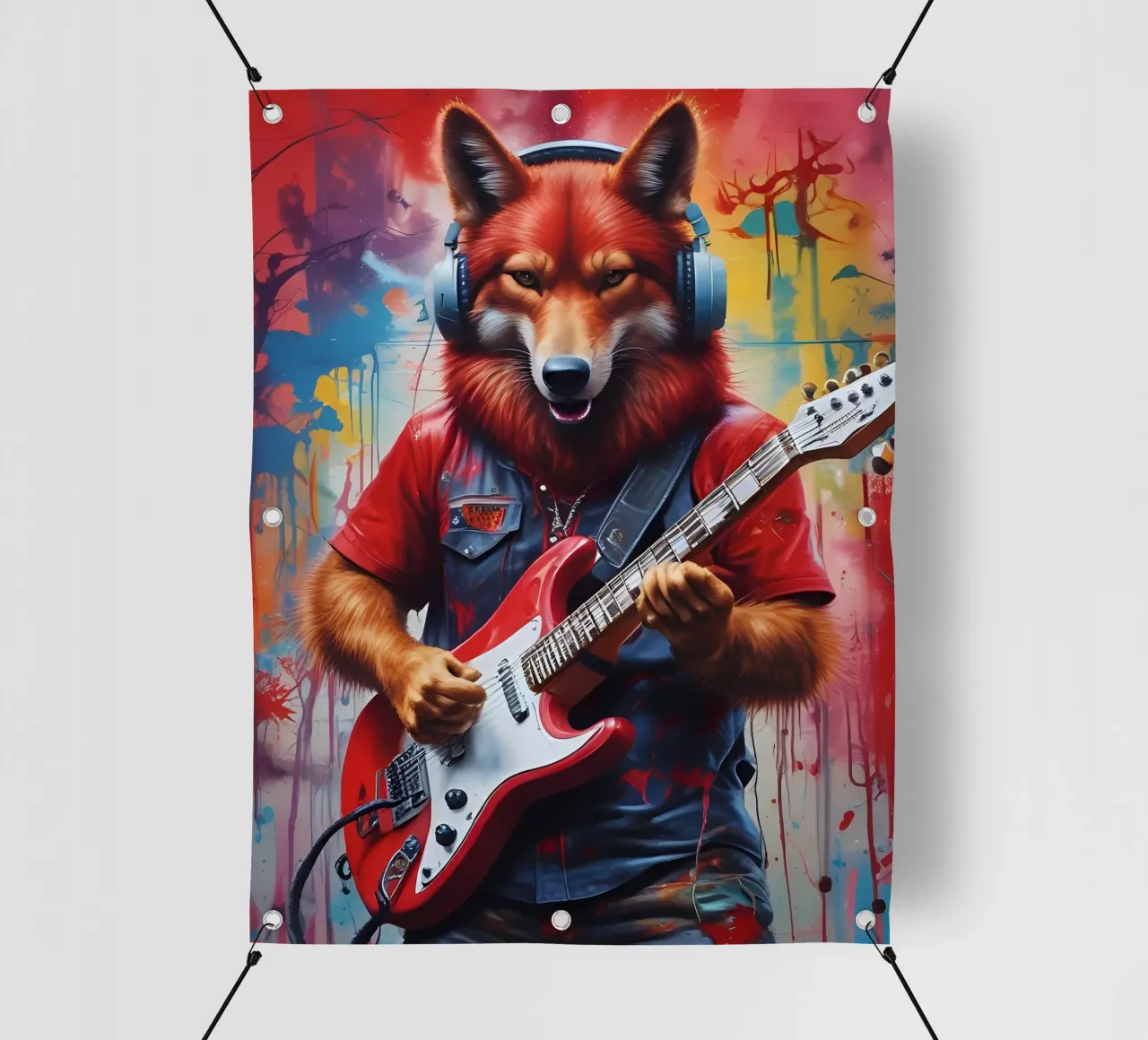 Lupo Rosso suona la chitarra telo in pvc da MakArena