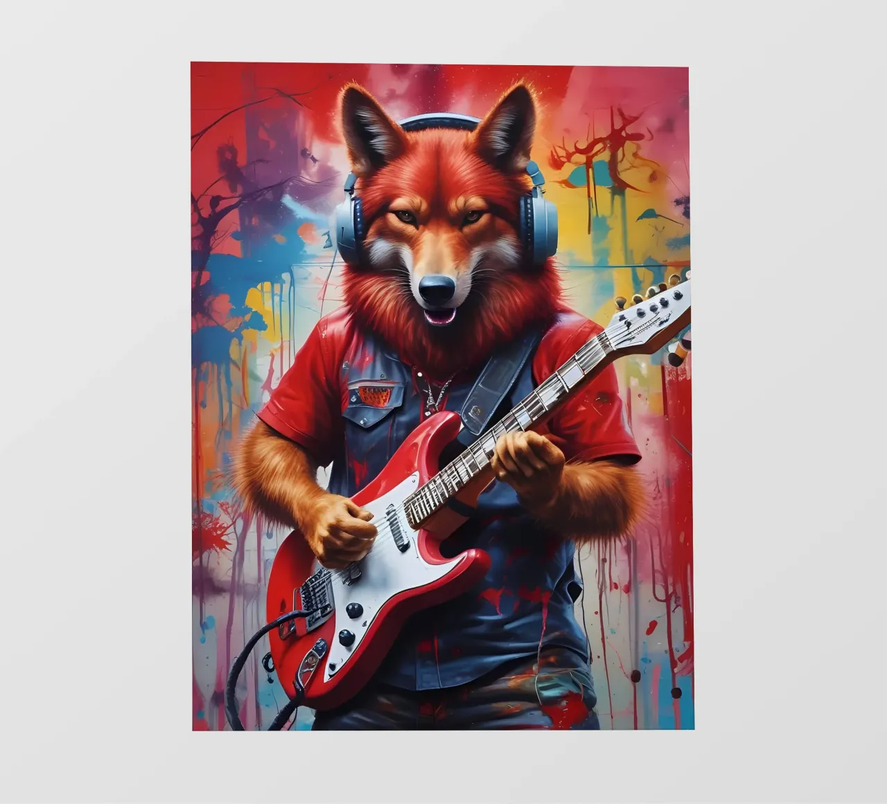 Lupo Rosso suona la chitarra telo in pvc da MakArena