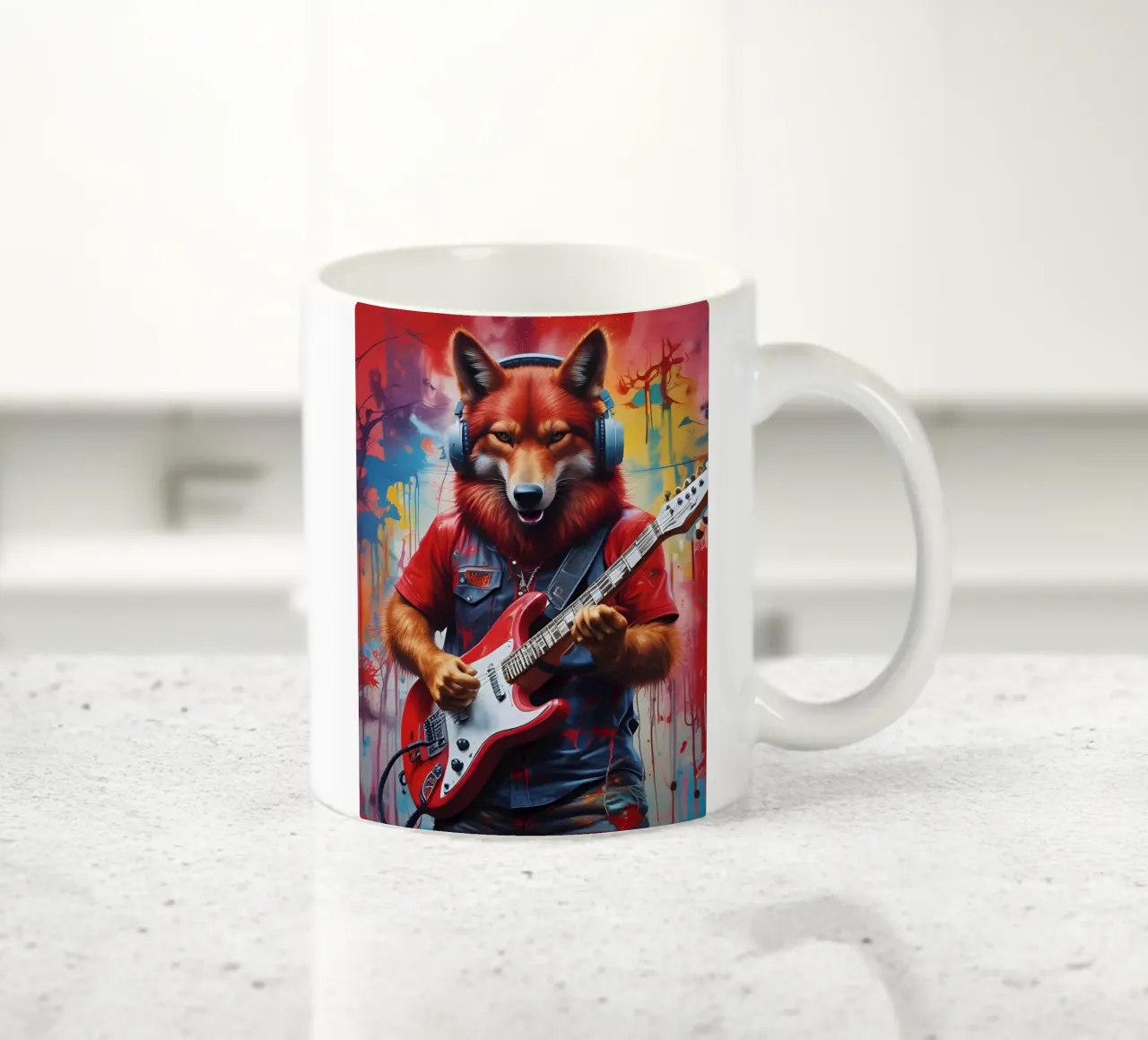 Lupo Rosso suona la chitarra tazza in ceramica da MakArena