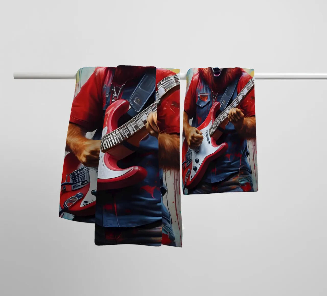 Lupo Rosso suona la chitarra asciugamano da bagno da MakArena