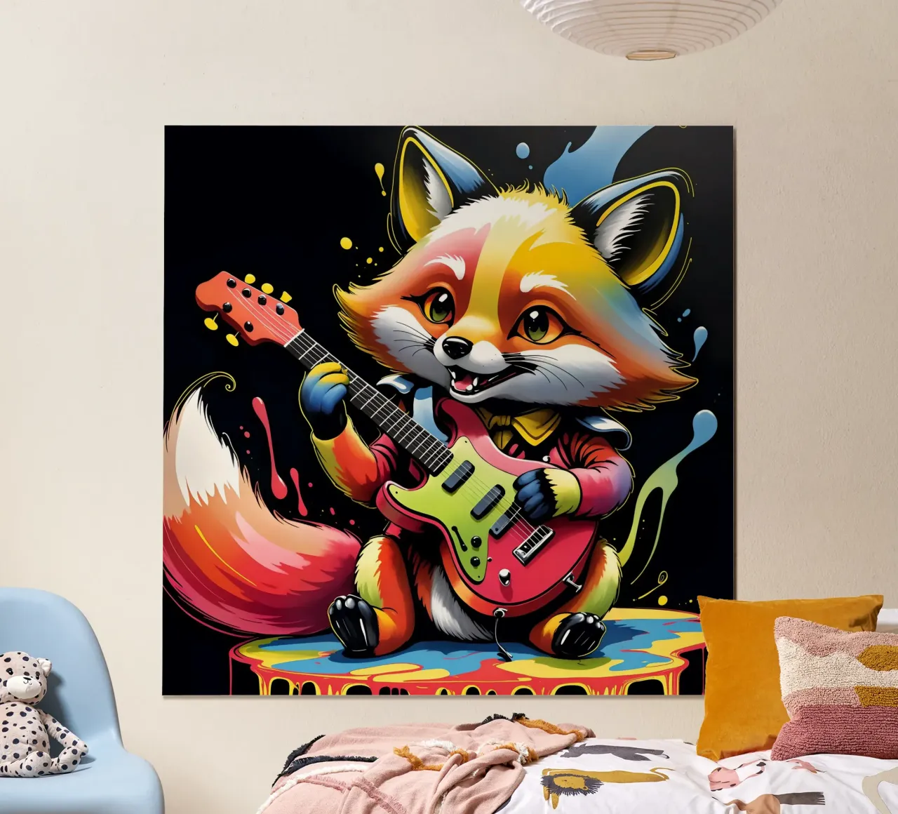 La piccola volpe suona la chitarra carta hahnemühle da MakArena
