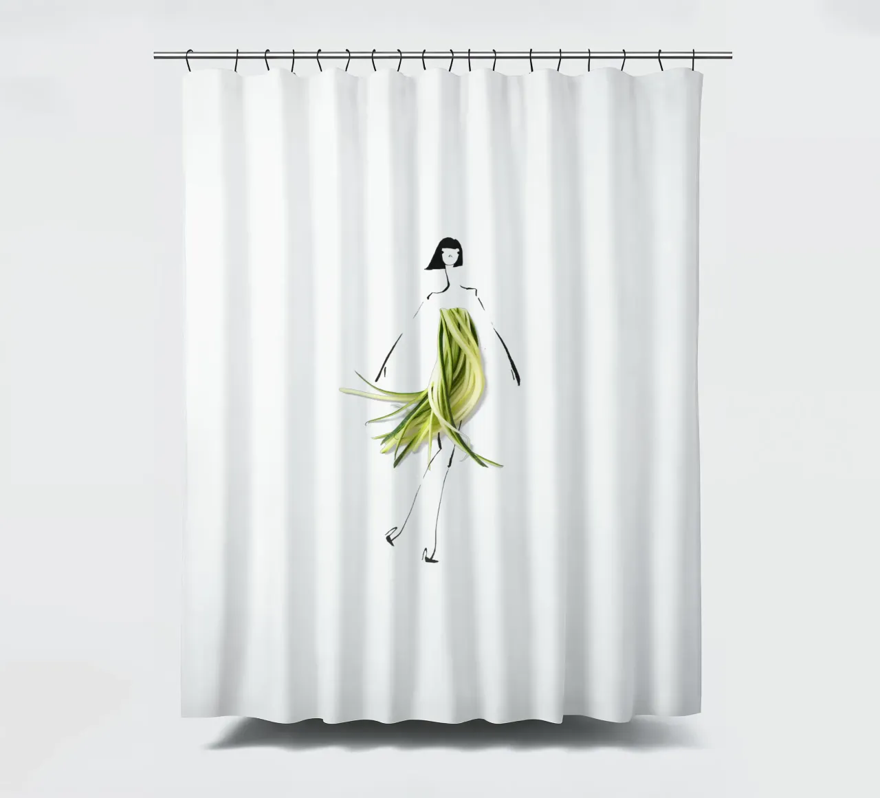 Zuccini shower curtain by Gretchen Roehrs