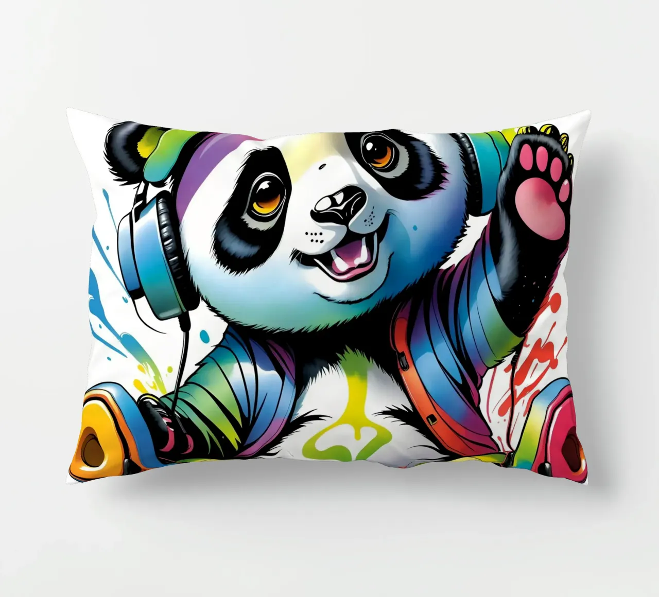 Piccolo panda con cuffie cuscino da MakArena