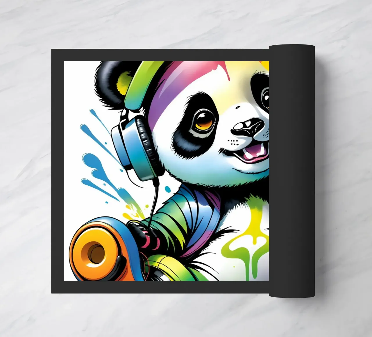 Piccolo panda con cuffie zerbino da MakArena