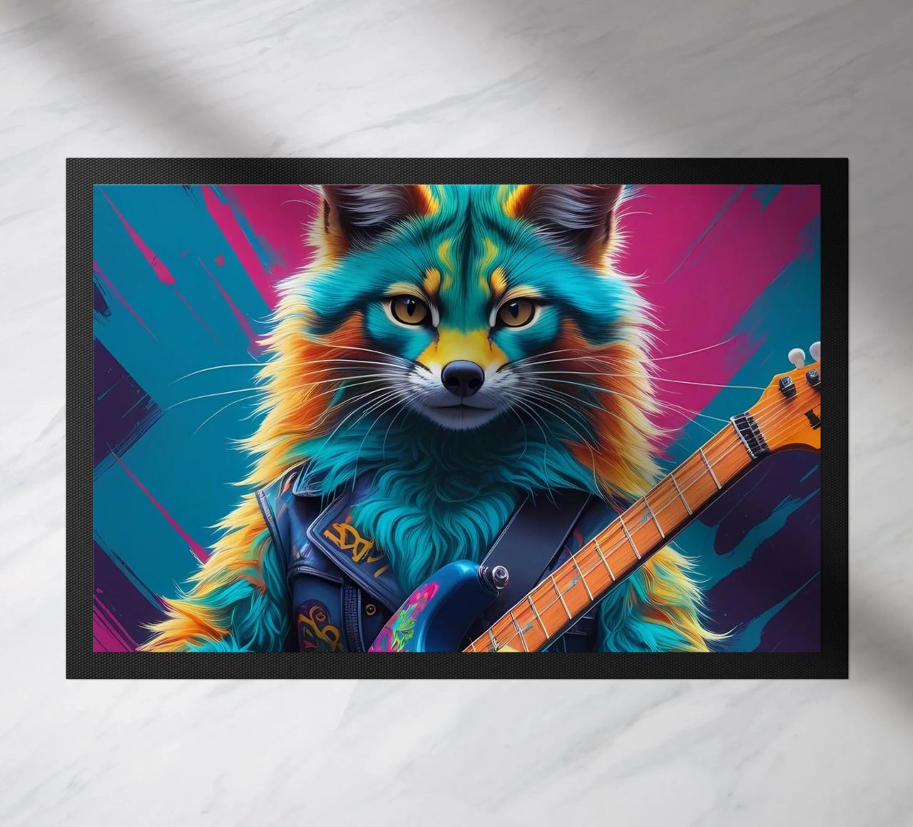 Volpe colorata suonare la chitarra zerbino da MakArena