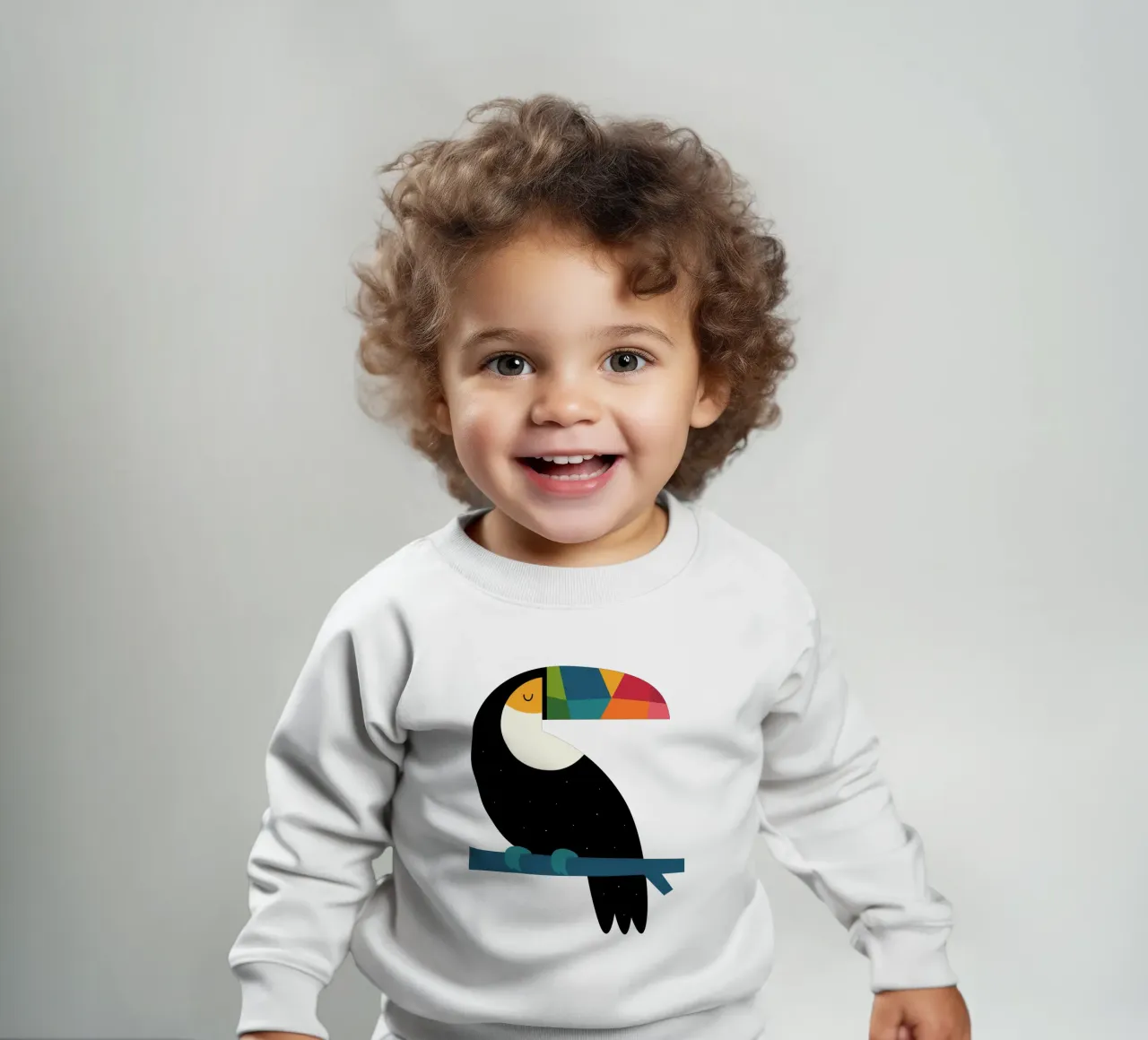 Tucano arcobaleno felpa neonato da Andy Westface