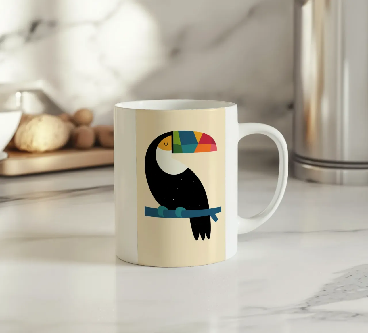 Tucano arcobaleno tazza in ceramica da Andy Westface
