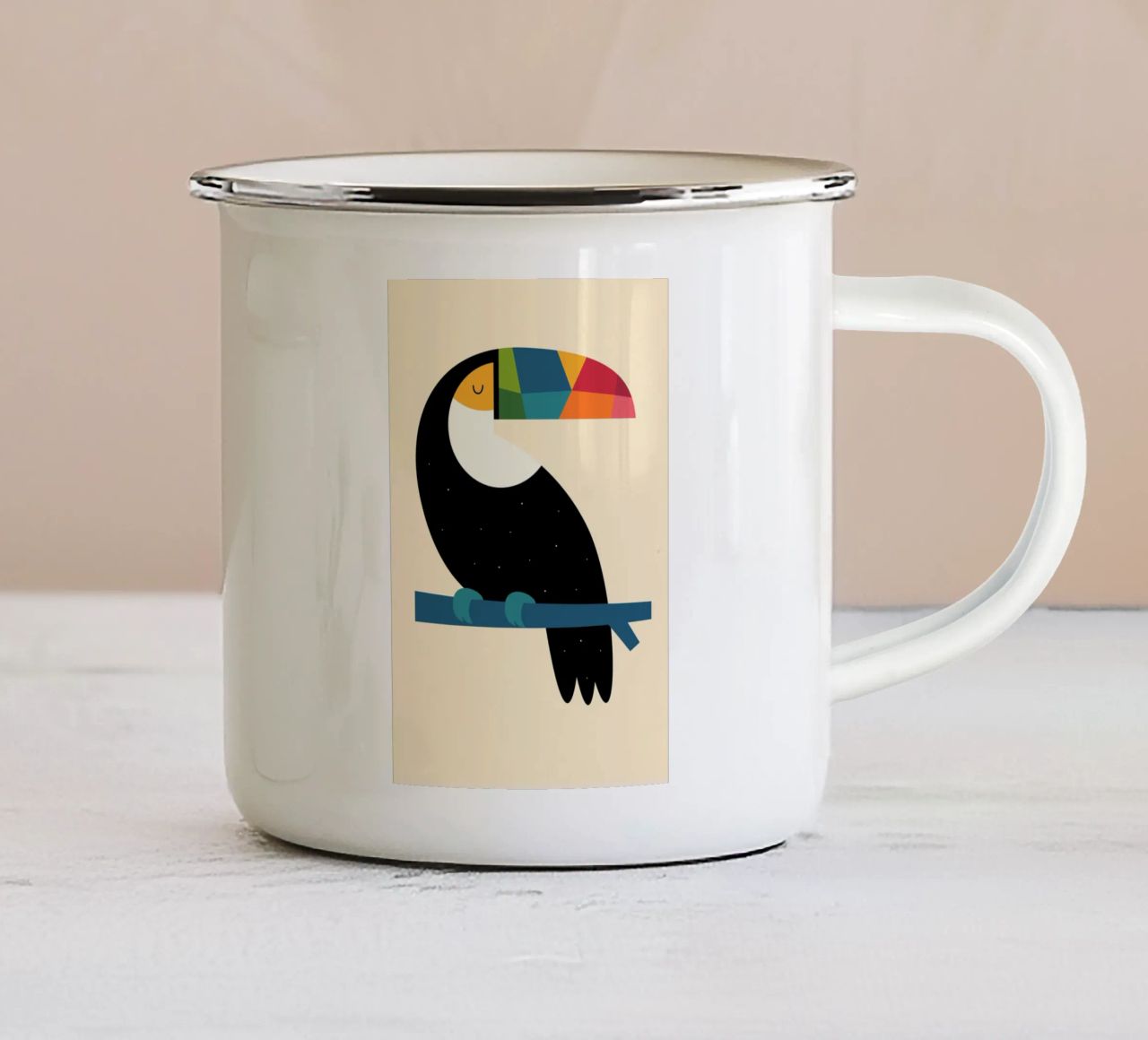 Tucano arcobaleno tazza in smalto da Andy Westface