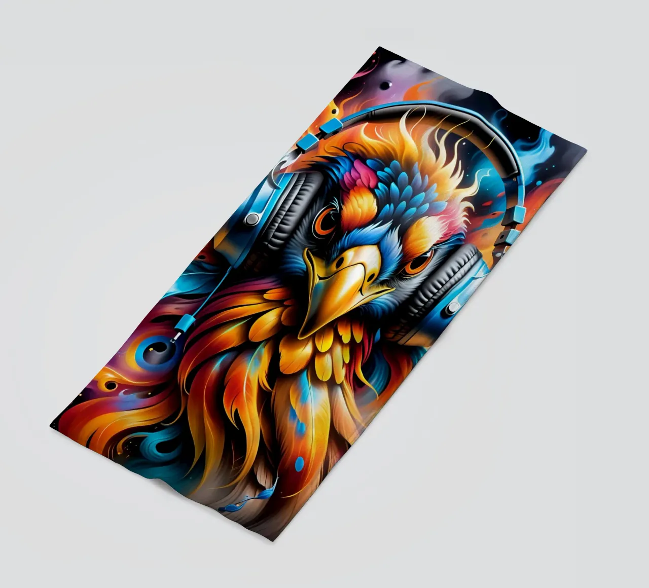 Phoenix in cuffia telo mare da MakArena