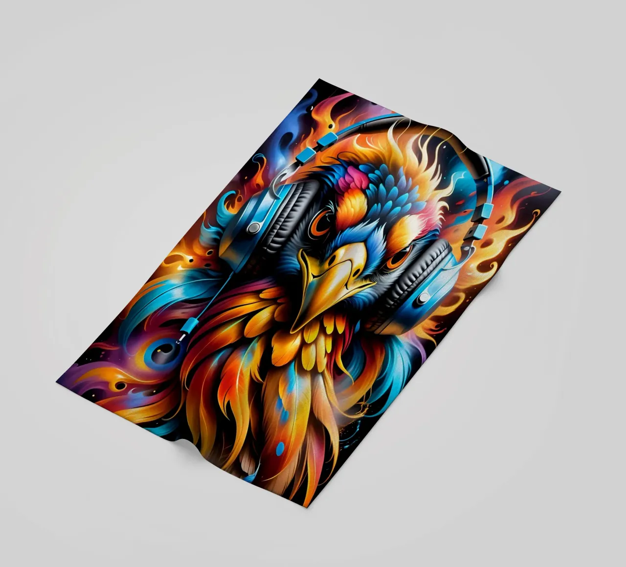 Phoenix in cuffia telo mare da MakArena